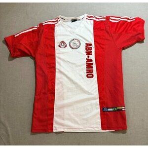 ABN-AMRO Ajax Amsterdam Optimus Jersey Mens Medium‎ Red White Short Sleeve.